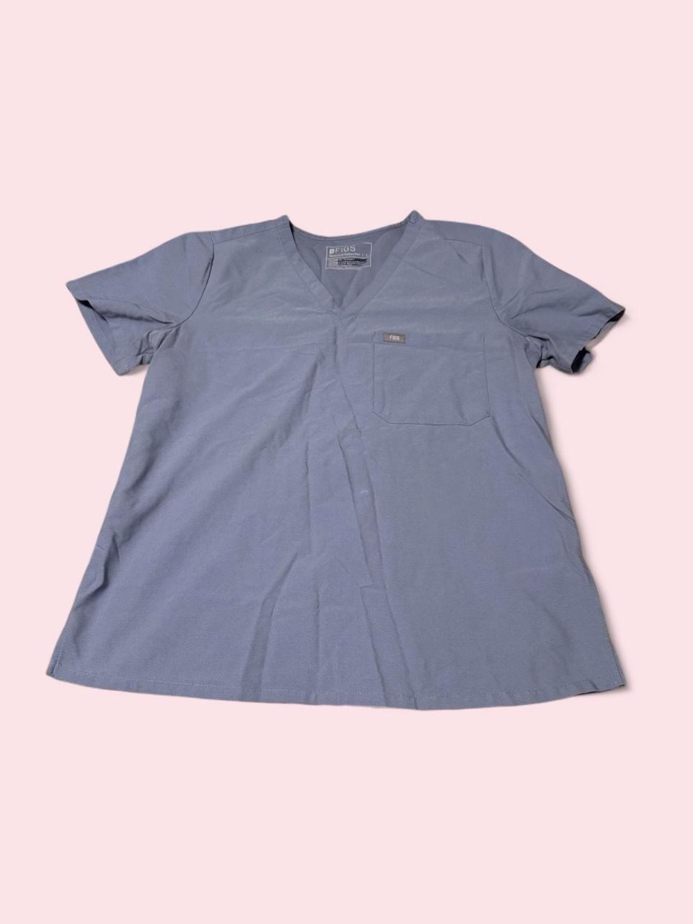 Figs Women's Short Sleeve V-Neck Scrub Top in Blue
